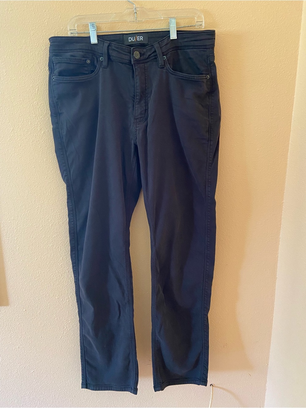 Mens DU/ER Black Pants Nature 2X Straight Fit, Size 34 X 32